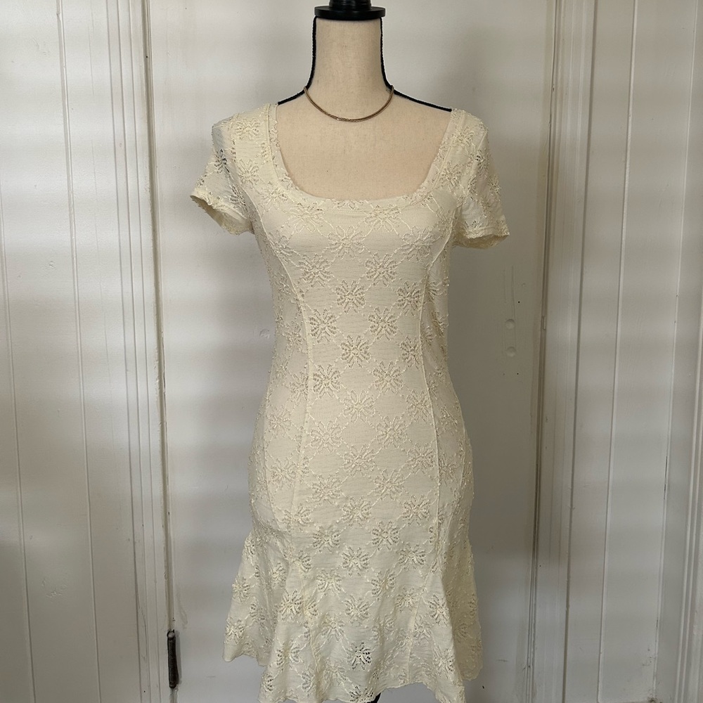 Free People White Floral Mini Dress
